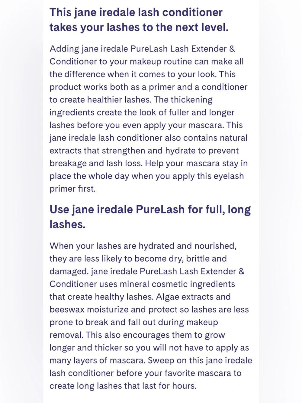 NWT jane iredale PureLash Lash Extender & Conditioner